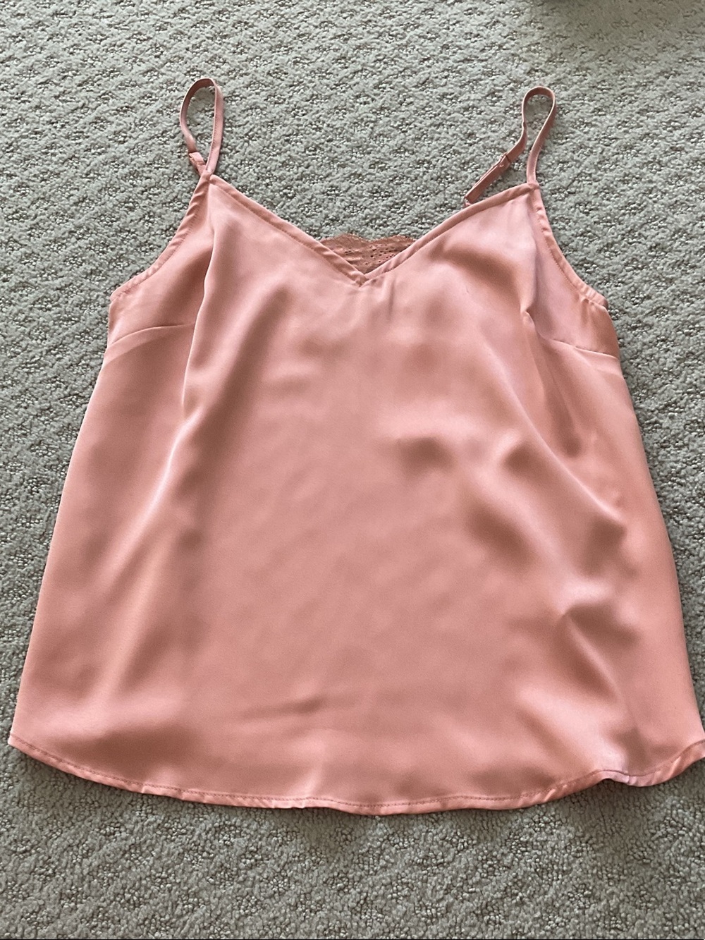 Women's Blush Pink Satin V-Neck Camisole 0420